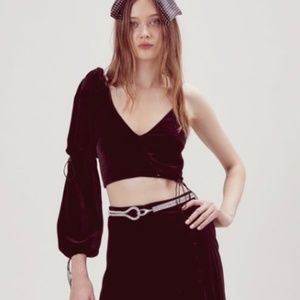 For Love & Lemons Viva Crop Top in Black
